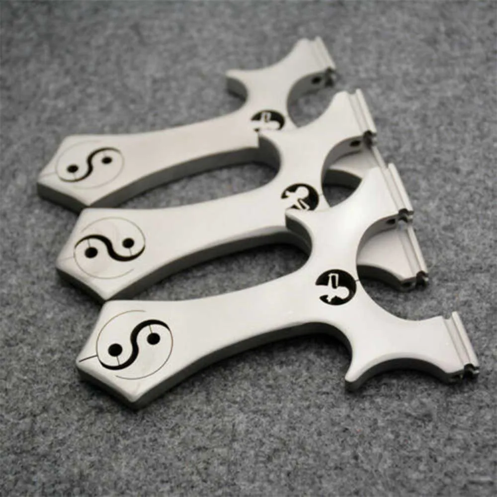 

Outdoor Archery Slingshot Hunting Catapult Stainless Steel Slingbow Shooting Flat Rubber Band Traditional Sling Shot Target Bow