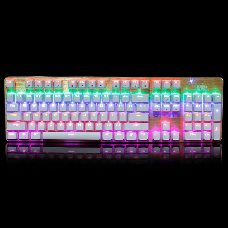 

Cool Snake XK11 Aluminium Alloy Mechanical Keyboard 104 Key No Red Cable Greenish Blue/Black Shaft Metal Backlight Gaming Keyboa