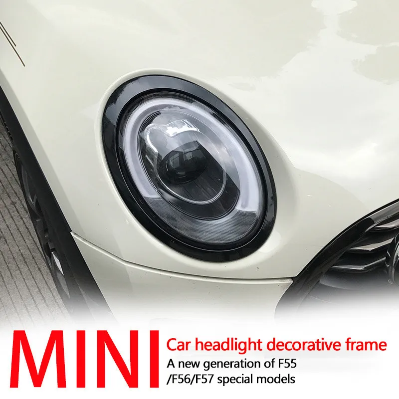 Для MINI F55 F56 F57 глянцевая черная лампа для переднего и заднего фонаря окружает
