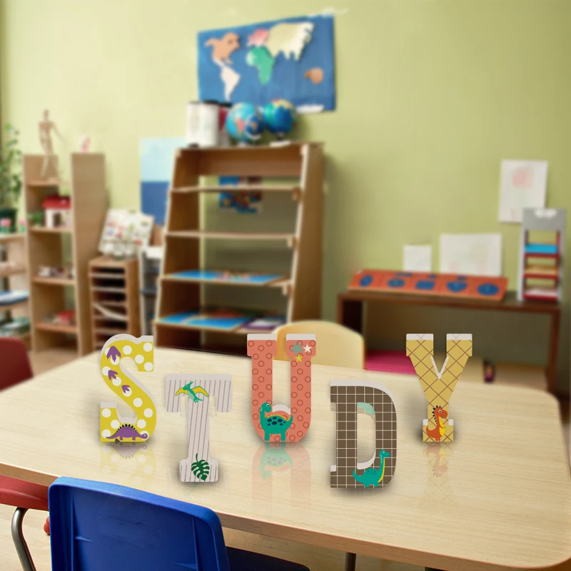 Tofok 26 Английских Букв Искусство DIY украшение для дома 3D мультфильм Динозавр ремесло Детская комната Детская стена кулон стол орнамент реквизит
