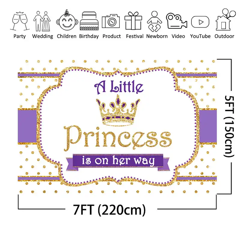 girl baby shower themes purple and gold