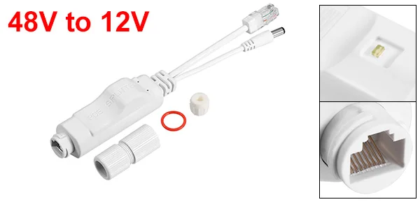 Uxcell 1/2 шт. активный сплиттер POE Мощность over Ethernet адаптер 48 V-12 V IEEE 802.3af совместимый для Камеры скрытого видеонаблюдения