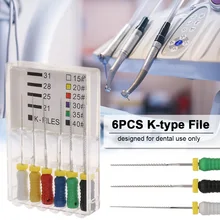 6 шт. К-тип файл Эндодонтический корневой канал руководство к-файлы из Нержавеющей Стали Стоматологические Инструменты Уход за зубами продукт