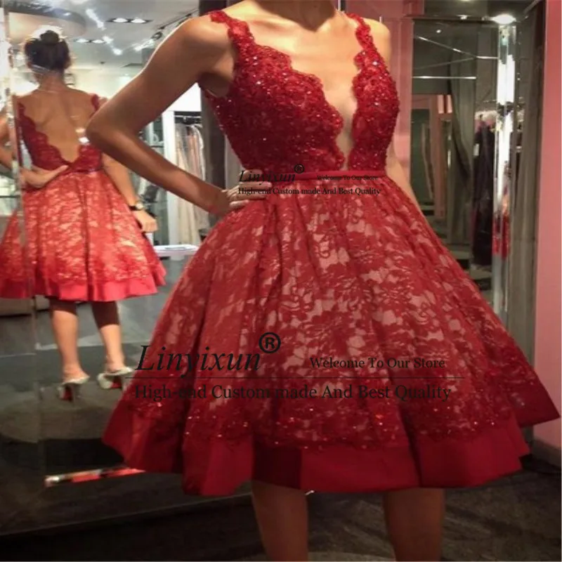 Robe De Soiree Новое соблазнительное коктейльное платье на бретельках свадебное платье с аппликациями и открытой спиной вечерние праздничные платья короткие платья для выпускного вечера - Цвет: as pic
