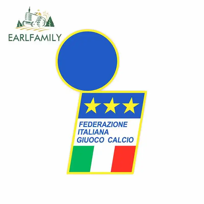 

EARLFAMILY 13cm x 8.2cm for Italy Federazione Italiana Giuoco Calcio National Football Car Stickers Vinyl Helmet RV VAN 3D JDM