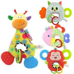 Hochets en peluche pour bébé, Animal de dessin animé, girafe, poignée de poisson, anneau de dentition, jouets, soins des dents, poupée pour enfant, 20% de réduction 