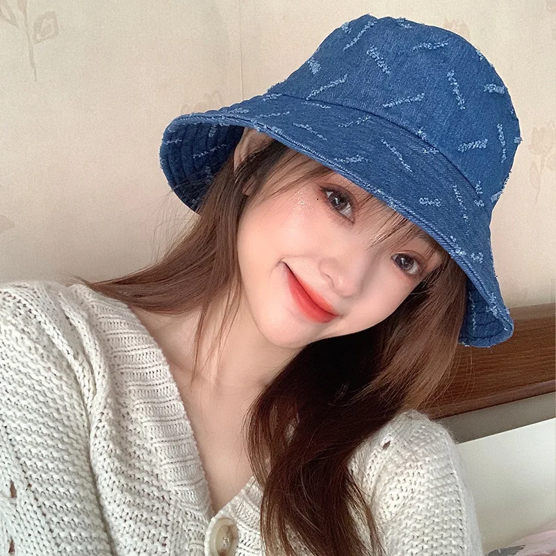 K145 Cowboy Hat Women's Bucket Hat Panama Women's Summer Visor Cap For Girls Fashion Lady Cloth Cap Basin Sunhat cowboy hats