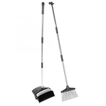 

New Windproof Broom Collapsible Stand Set Broom and Dustpan Foldable Set Cleaning Tools