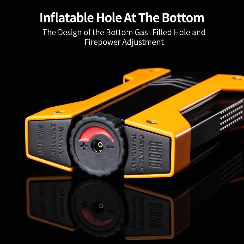 Cigar Lighter 6 Colors Optional Portable Metal Torch Jet Flame Cigarette Lighter Gas Butane CL-1051 butane gas lighter cigarette lighter