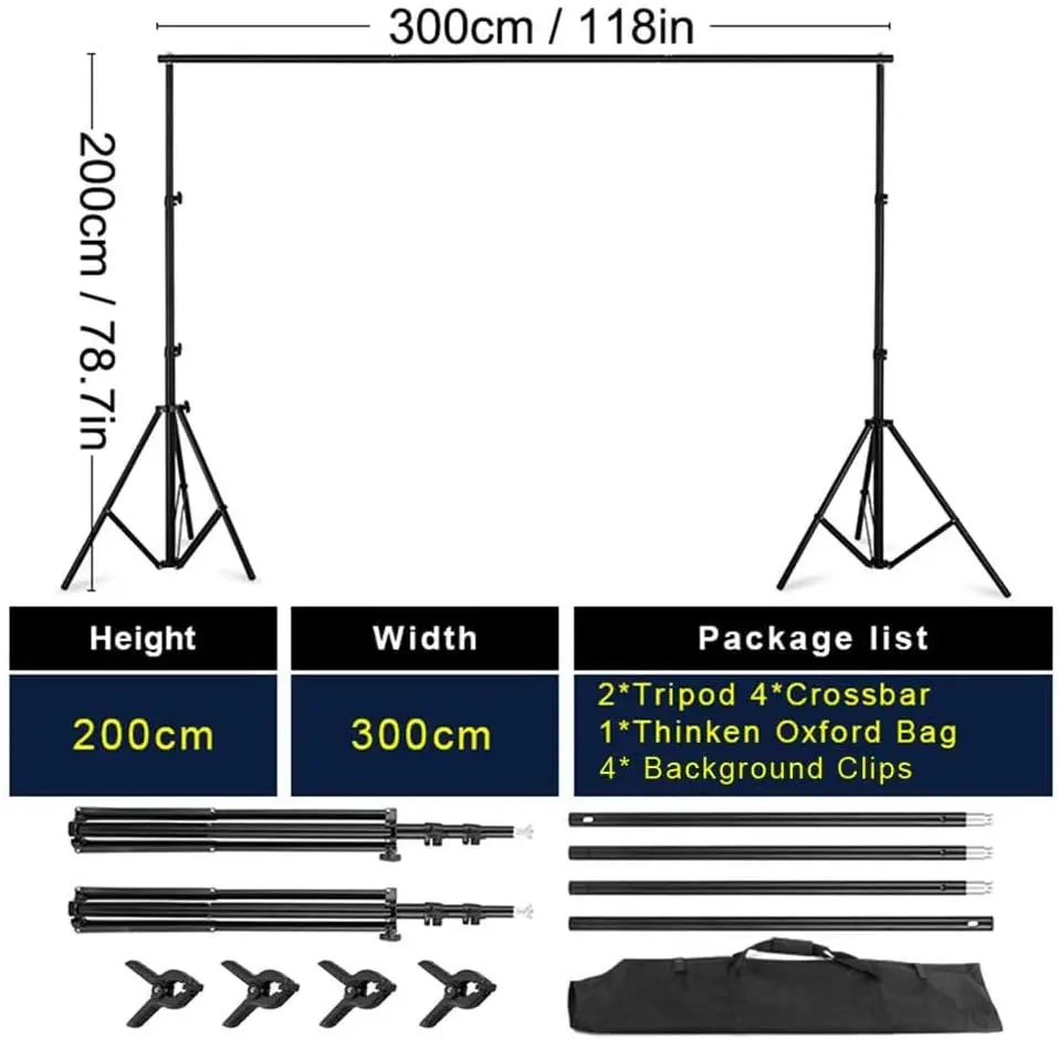 Selens Green Screen Backdrop Stand Kit 6.5x10ft