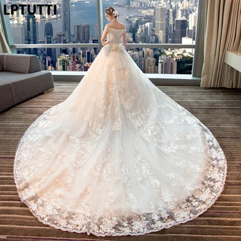 

LPTUTTI Beading Embroidery New Plus Size Princess Bridal Marriage Gown Bride Simple Party Events Long Luxury Wedding Dresses