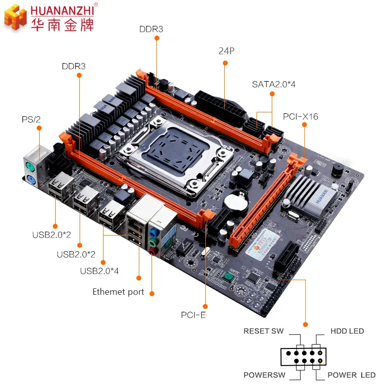 HUANANZHI X79 4M материнская плата LGA 2011 PS2 USB2.0 SATA2 поддержка памяти REG ECC и процессор Xeon E5