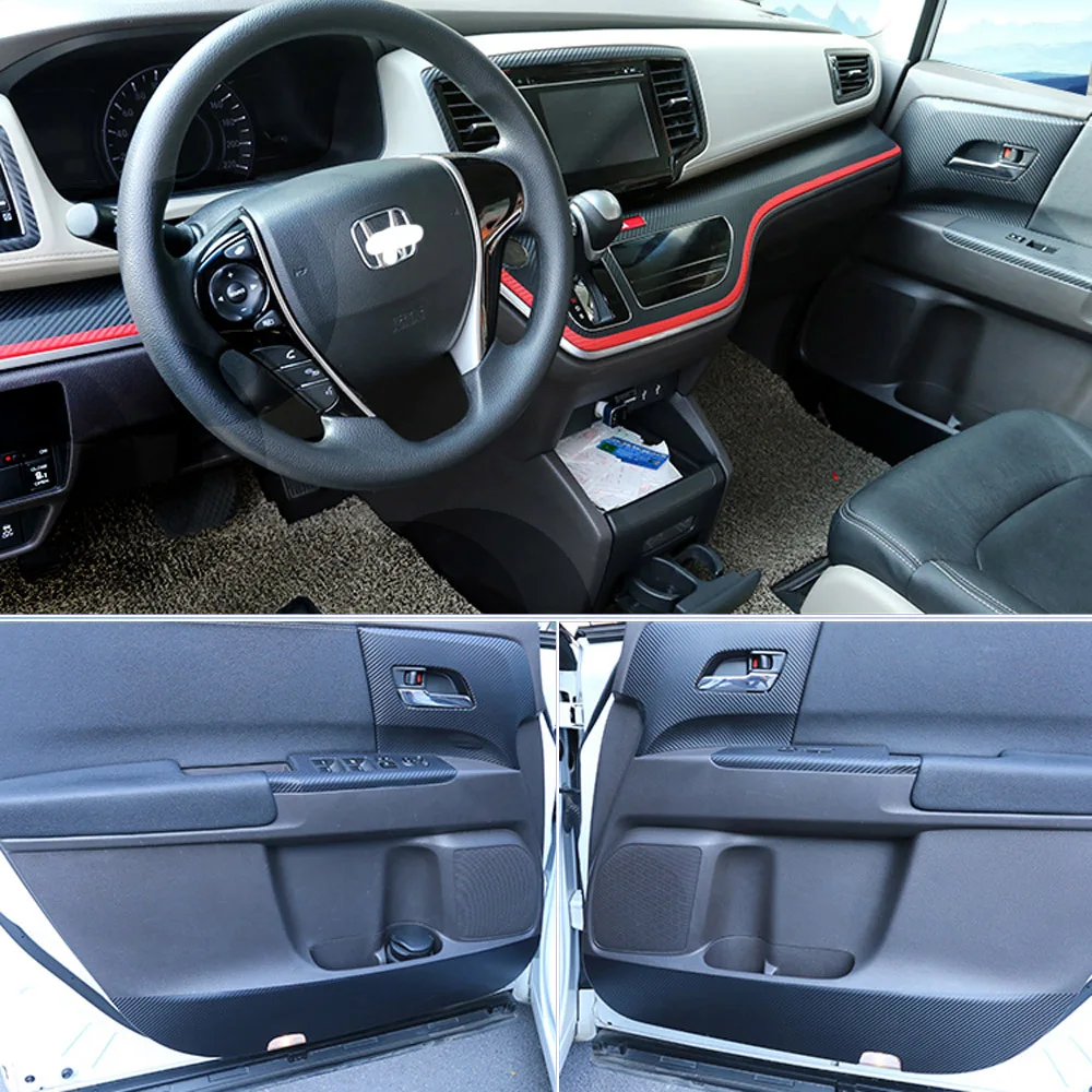 Для Honda Odyssey/Elysion-18 внутренняя Центральная панель управления дверная ручка наклейки из углеродного волокна наклейки аксессуары для стайлинга автомобилей