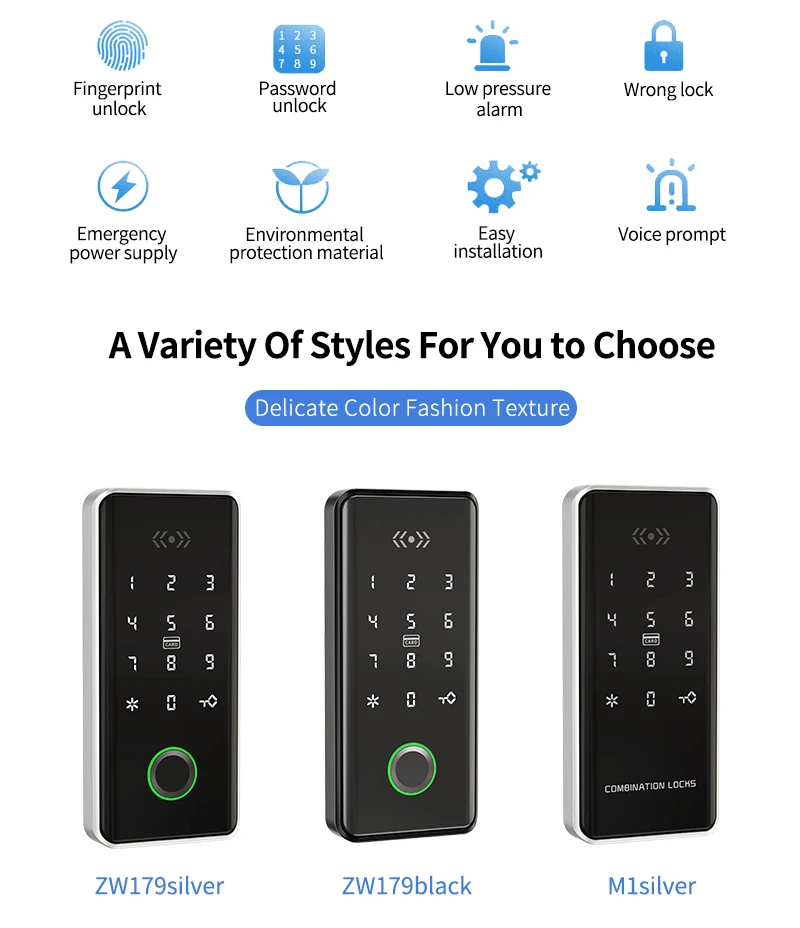TTLOCK Bluetooth App Control Fingerprint Drawer Lock RFID 13.56Mhz For Spa Swimm