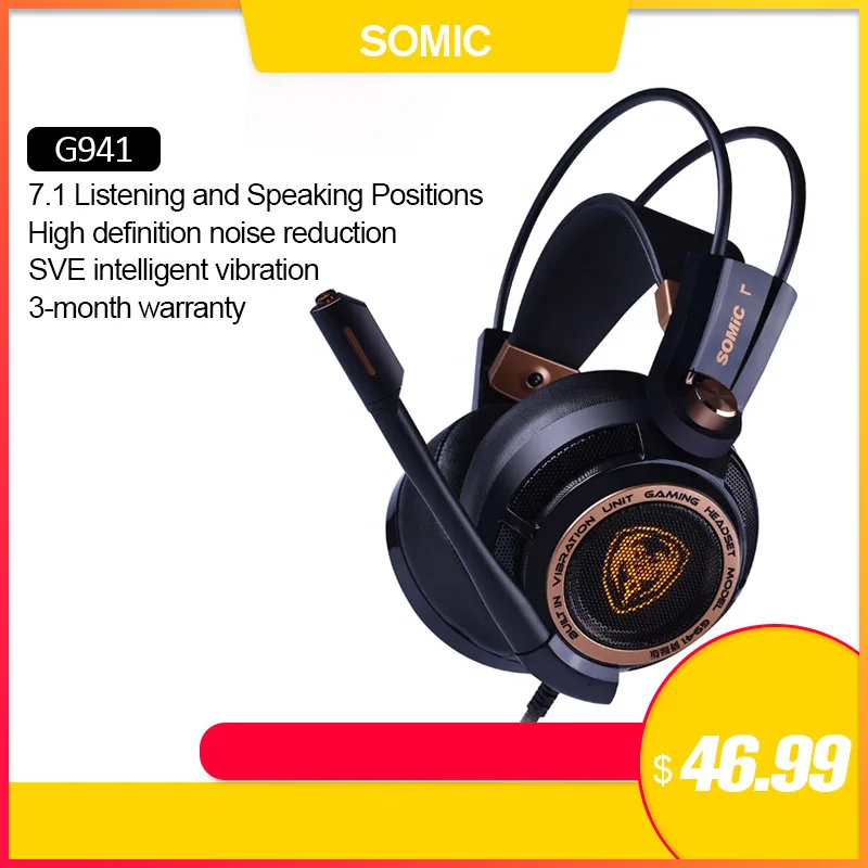 Koop Somic G941 Gamer Oortelefoon Usb 7.1 Virtual Surround Sound Gaming Headset Hoofdtelefoon Met Microfoon Stereo Bass Trillingen Voor Pc