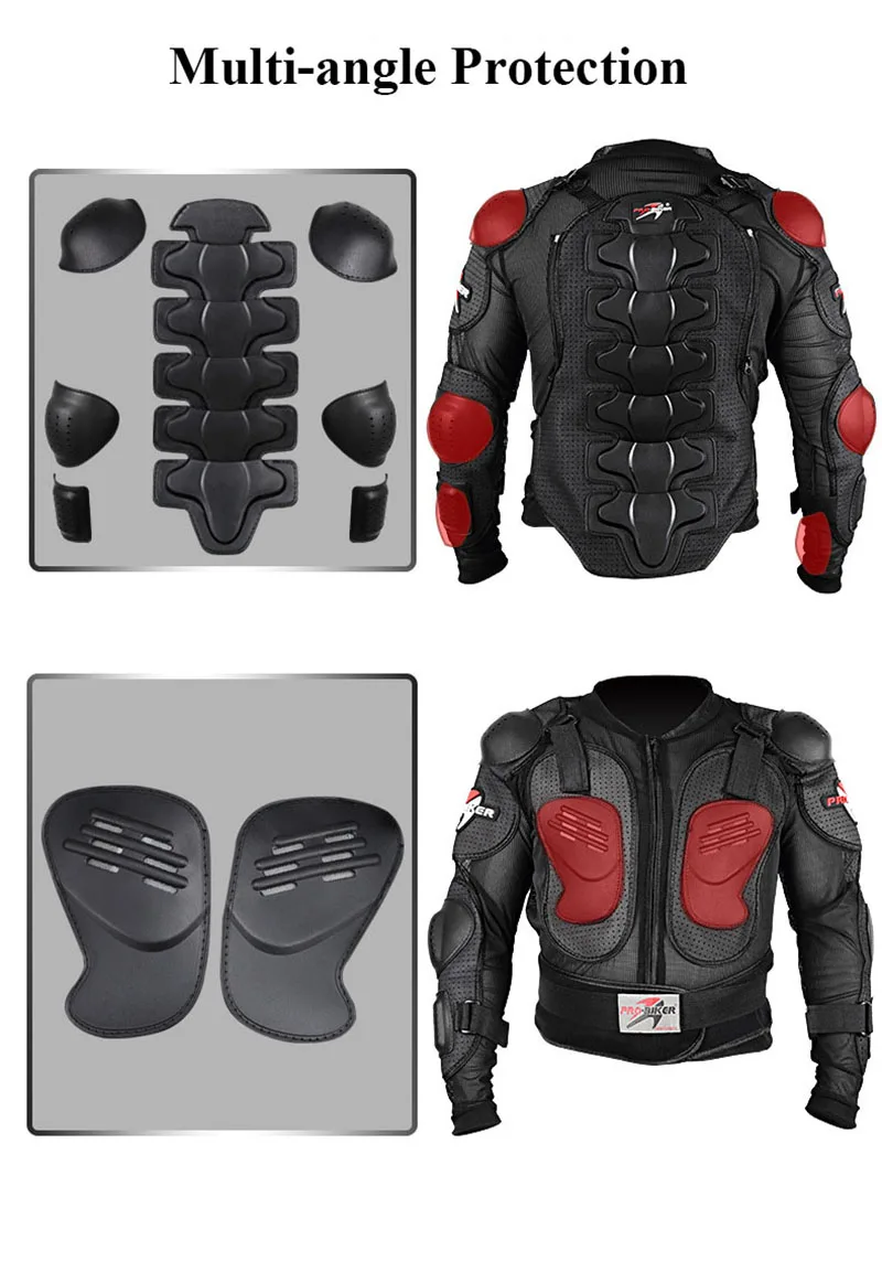 Genuine Black Motorcycle Jacket Racing Armor Protector ATV Motocross Body Protection Jacket Clothing Protective Gear Mask Gift