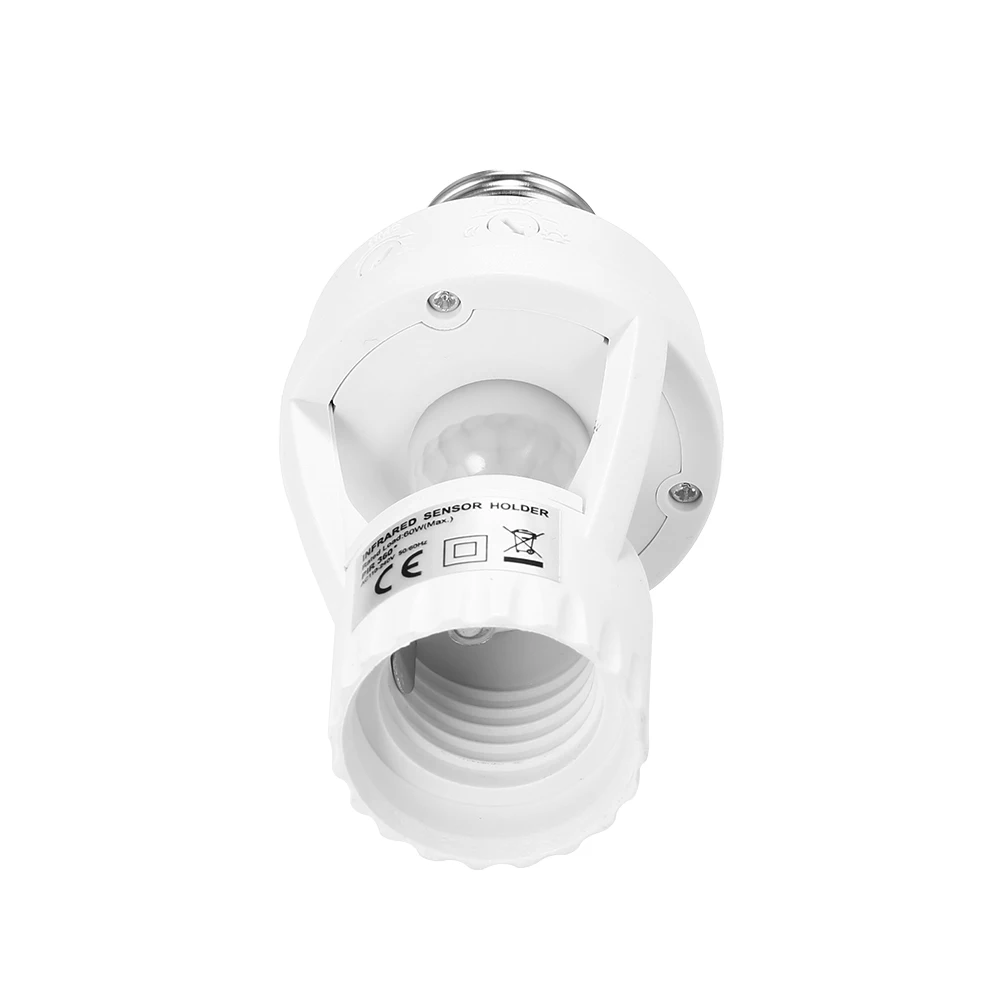 AC110-220V PIR датчик индукционного движения ИК инфракрасный детектор E27 переключатель разъема Светодиодная лампа с клиновидным цоколем светильник, лампа с датчиком держатель