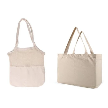 

Promotion! 2Pcs Multifunction Jute Tote Fruit Vegetable Storage Shopping Bag Casual Travel Portable Reusable Handbag