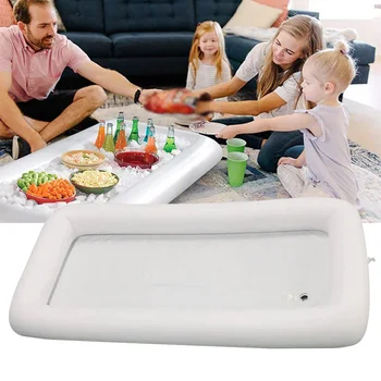

For Party With Drain Plug Salad Food Inflatable Ice Serving Buffet Bar Holder Air Mattress Picnic Multifunction Summer Camping