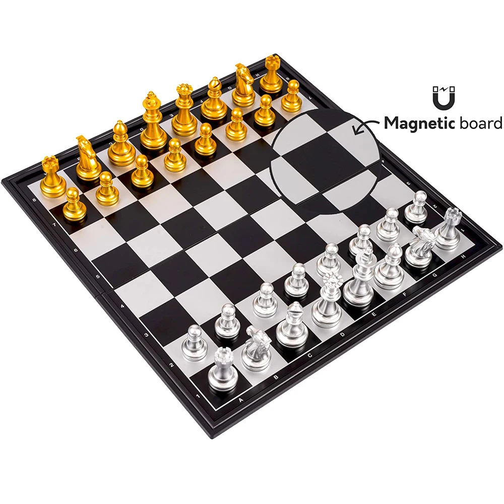 Magnetic Chess Set Magnetic Travel Chess Set with Board that Becomes a Storage Compartment Travel Toy Set