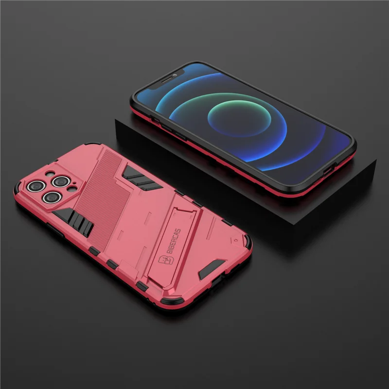 Armor Cyber Shockproof Case For iPhone 12 Mini 15 14 13 12 Pro XR XS Max X 11 Pro Max 7 8 6 6s Plus SE 2020 Stand Holder Cover