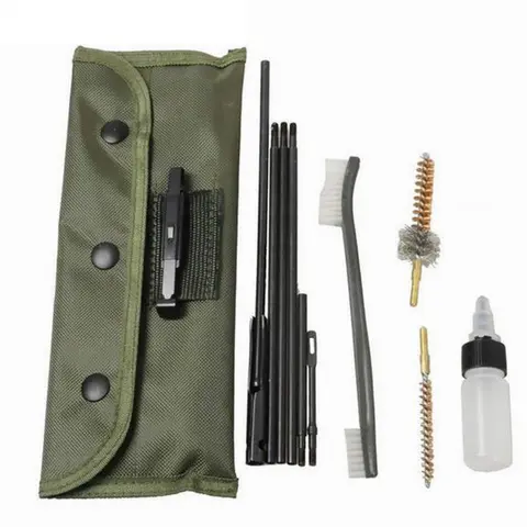 Rifle Gun Cleaning Kit Brushes Rod Nylon Pouch Airsoft Shotgun Pistol Cleaner for 223 22LR Hunting Outdoor