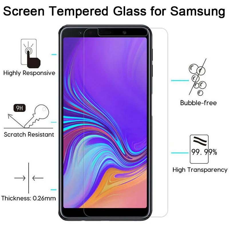 3-1 шт Защитное стекло для samsung Galaxy A7 A8 Plus закаленное стекло для samsung A5 A3 A7 J7 J5 защита экрана