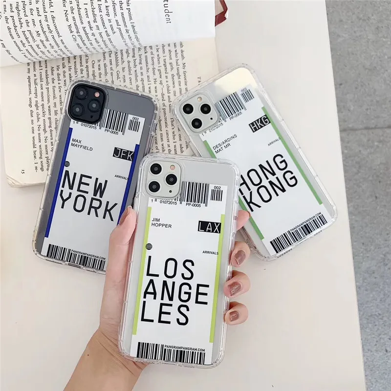 Чехол с этикеткой Нью-Йорка и штрих-кодом для Apple iPhone 13 11 Pro X XS Max 12 7 8 plus Losangeles