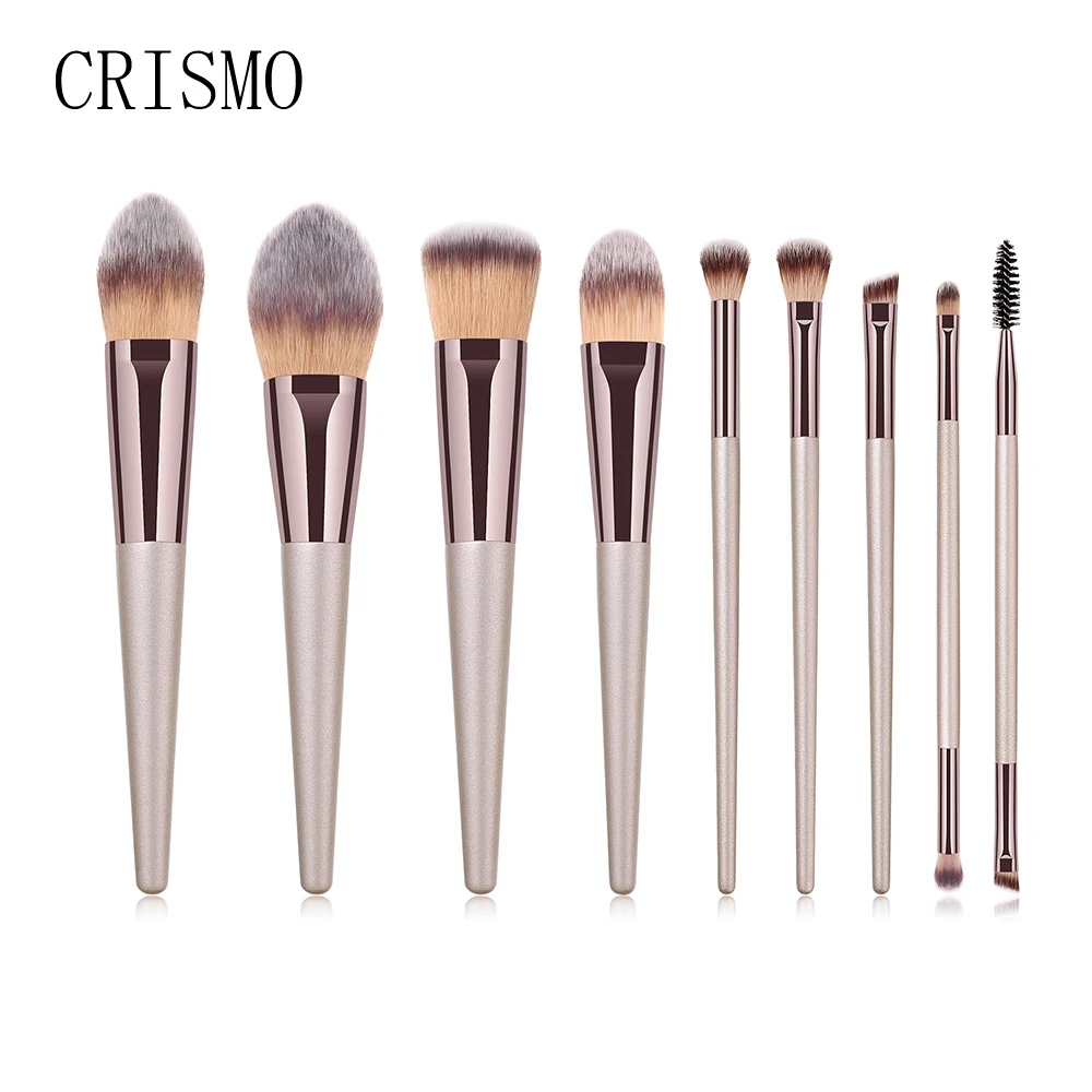 

CRISMO 9PCS Luxury Cosmetics Make Up Brush Foundation Powder Blush Eyeshadow Concealer Makeup Brushes Se brochas maquillaje