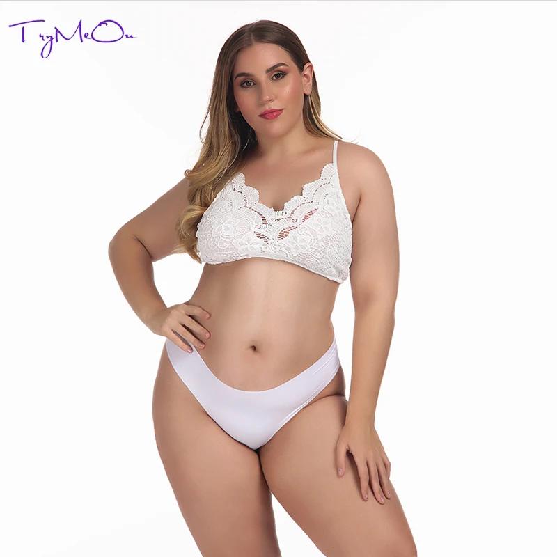 TryMeOn Sexy Women V-Neck Vest Lace Floral Harness Plus Size Hollow Spaghetti Straps Bra Blouses Tank Tops |