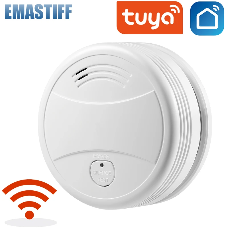 Умный детектор дыма Tuya с Wi-Fi домашний комбинированный датчик для пожарной