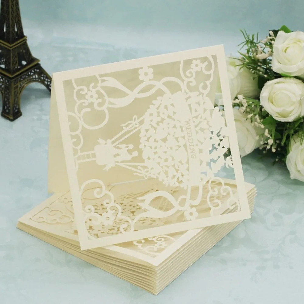  20PCS/SET Beautiful Luxurious Wedding Decoration Supplies Hollow Out Lace Engagement Wedding Party  - 4000266749628