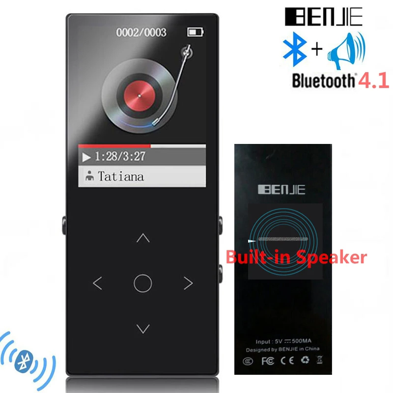 Tanie Bluetooth4.2 odtwarzacz MP3 16GB klawisz dotykowy 1.8 Cal kolorowy ekran bezstratny odtwarzacz muzyki obsługuje fm, nagrywanie, obsługuje SD do 128GB