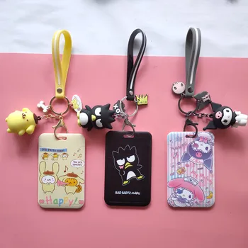 

Cute Cartoon Pattern Bank Card Holder ID Card Case Bus card Cover IC Card Protector with Key chain and Pendants