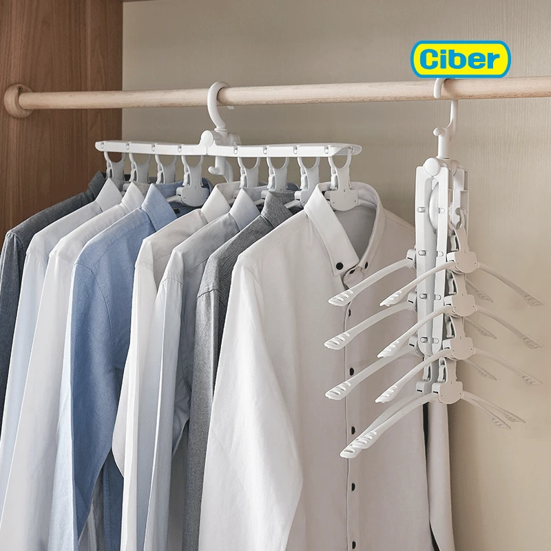 New Style Magic Hanger Foldable Multilayer Douyin Magic Clothes Rack Sub-Household Clothes Rack Dormitory Windproof Hanger