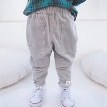 Детская одежда; повседневные брюки для детей; Новинка года; удобные вельветовые брюки со смайликами для мальчиков и девочек; 1-3-4