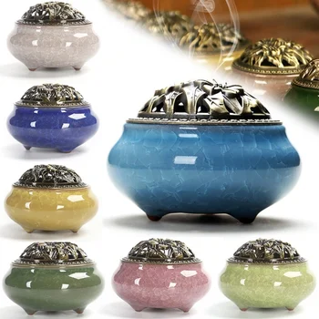 

Ceramic Incense Burners Portable Porcelain Censer Buddhism Incense Coil Stick Holder Home Tea house Yoga Studio Aromatherapy