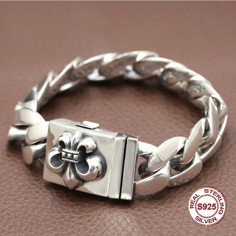 925 стерлингового серебра Хип-хоп стиль мужской личности Ювелирное Украшение для ночного клуба браслет domineering большая форма языка панк горячий