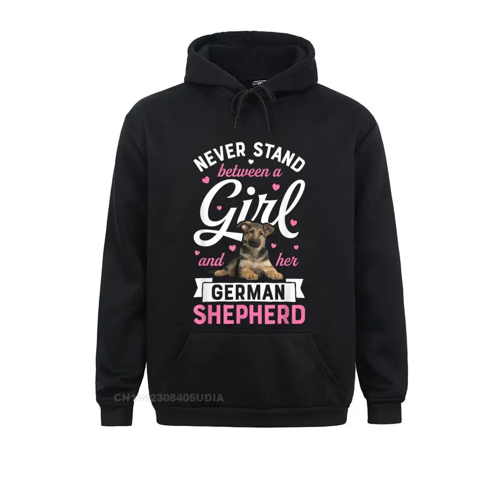 Hoodies Hoods Never Stand Between A Girl And Her German Shepherd T shirt T-Shirt__B10773 Fall Long Sleeve  Men's Sweatshirts Printed 2021 Popular Never Stand Between A Girl And Her German Shepherd T shirt T-Shirt__B10773black