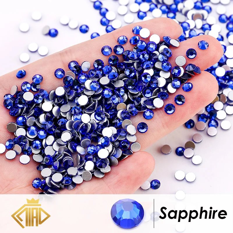 SS4-SS30 Colorful Non Hotfix Rhinestones Glitter Crystal Glue On Strass Diamond Rhinestones For Garment Nail art Decorations 