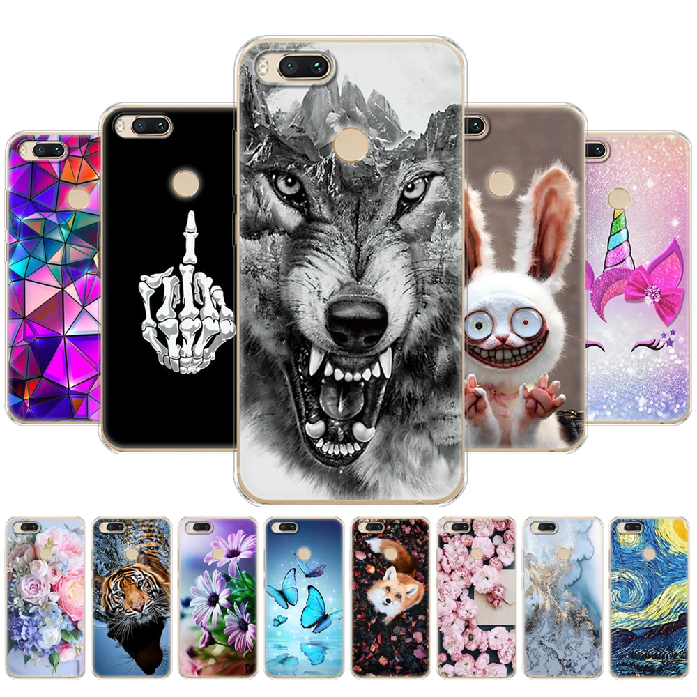 Funda de protección completa para Xiaomi MI A1, funda trasera suave de tpu para teléfono Xiaomi mi A1 5x, protector de mármol