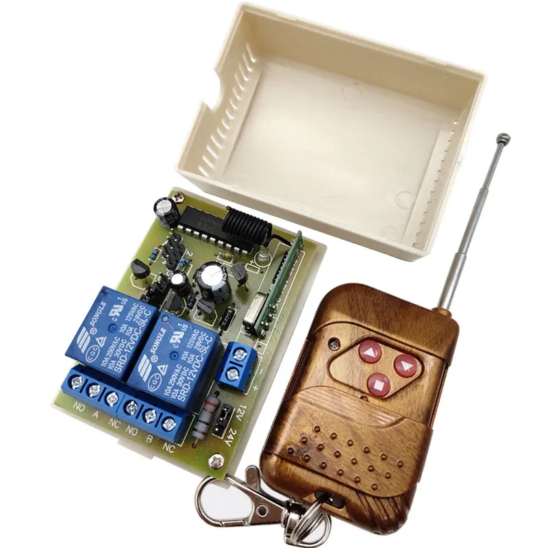 12V 24V DC Motor Forward And Reverse Controller 10A Wireless Remote Control Switch Control Two Motors Doors