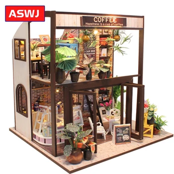 

DIY Doll House Miniature DIY Dollhouse With Furnitures Wooden House Waiting Time Toys For Children Christmas Birthday Gifts