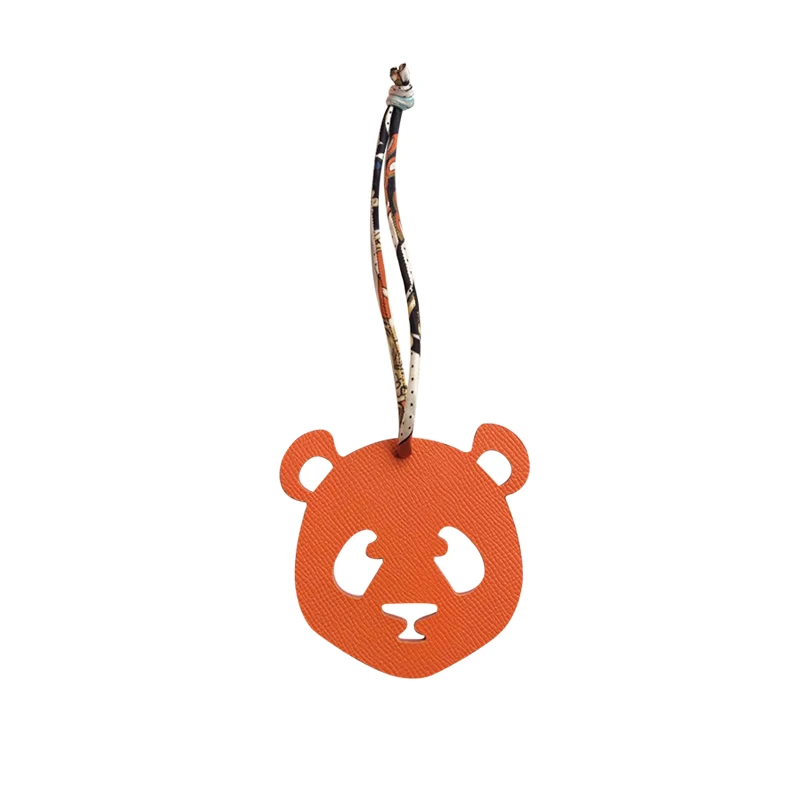 Luxury Cowhide Leather Animal Cartoon Panda keychain Women Handbag Backpack Accessories Bag Charm Porte Clef For Sale | Украшения и