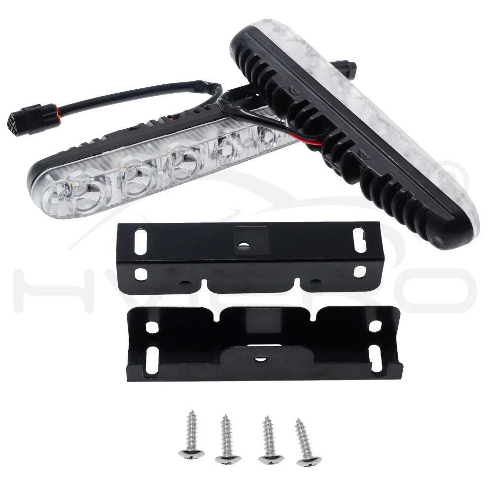 Hviero Auto Led Car Daytime Running Light 6LED DRL Turn Signal White DC 12V Head Light Driving Lamp Brake Light Parking Fog Lights