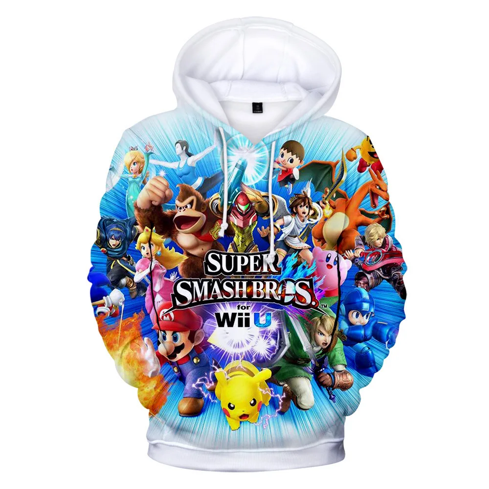 От 3 до 20 лет; Новинка года; толстовка с капюшоном для мальчиков; Super Smash Bros. Худи с объемным рисунком; детские толстовки с капюшоном; Повседневная рубашка для девочек; детское флисовое пальто; джемперы