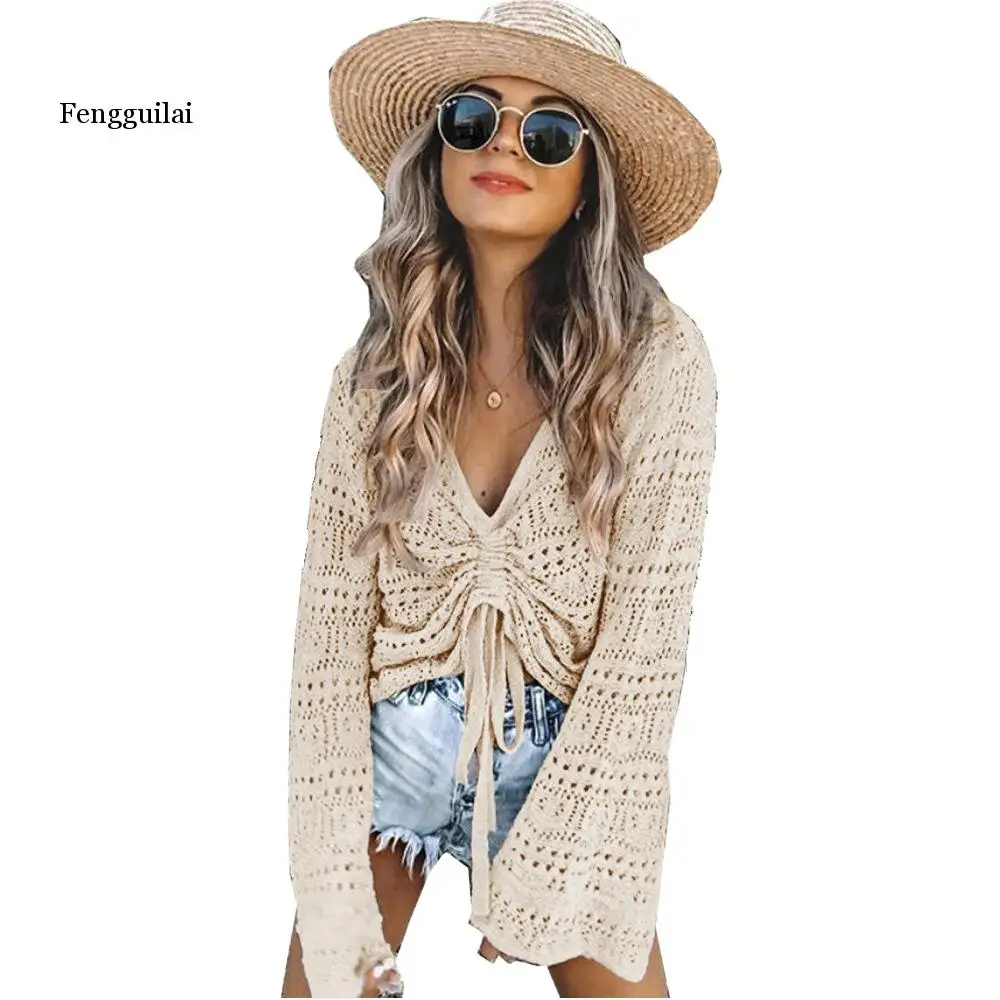 

Hollow Out Female Sweaters Women Autumn Winter Turtleneck Long Sleeve Knitted Jumpers Ladies Pullovers Short Sweaters Tops