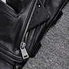 Mauroicardi Spring Black Pu Leather Motorcycle Jacket for Men Style Long Sleeve Zipper Pockets Mens Leather Jackets and Coats 5