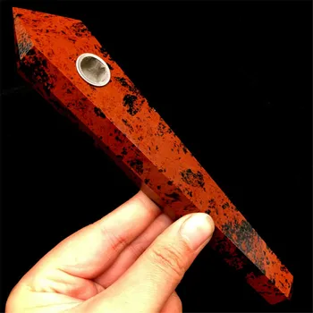 

Wholesale Large Red Obsidian Crystal Tobacco Pipe Healing Crystal Smoking Pipes for Gifts