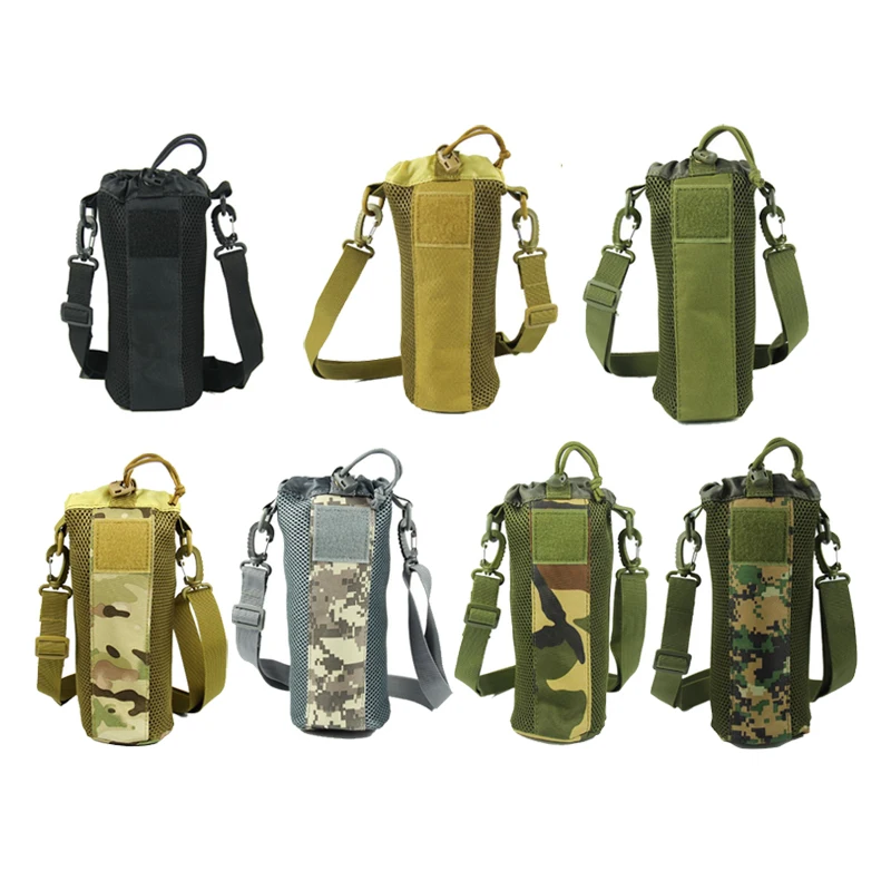 Сумка для бутылки воды на открытом воздухе, тактическая сумка для чайника, сумка на плечо для армейских фанатов, альпинизма, кемпинга, походов